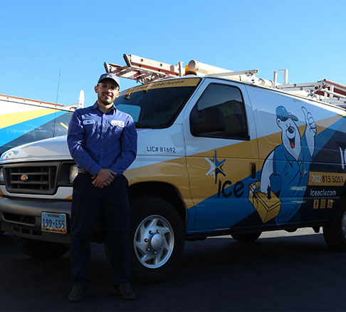 HVAC Services Technician with ICE van