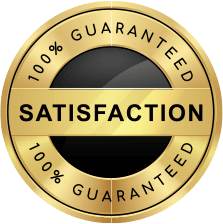Icon saying 100% satisfaction guaranteed
